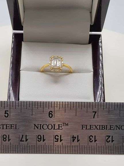 14K gold with 1.35 ctw D, VVS1 lab grown diamond ring