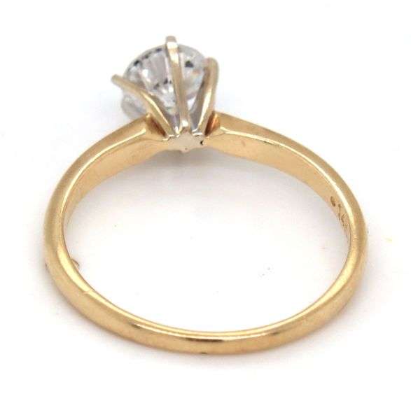 Classic 14K YG 2/3 Carat Diamond Solitaire Ring