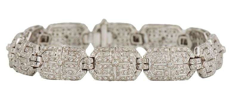 Vintage 2.00ctw Diamond Art Deco Style Link Bracelet in 18K