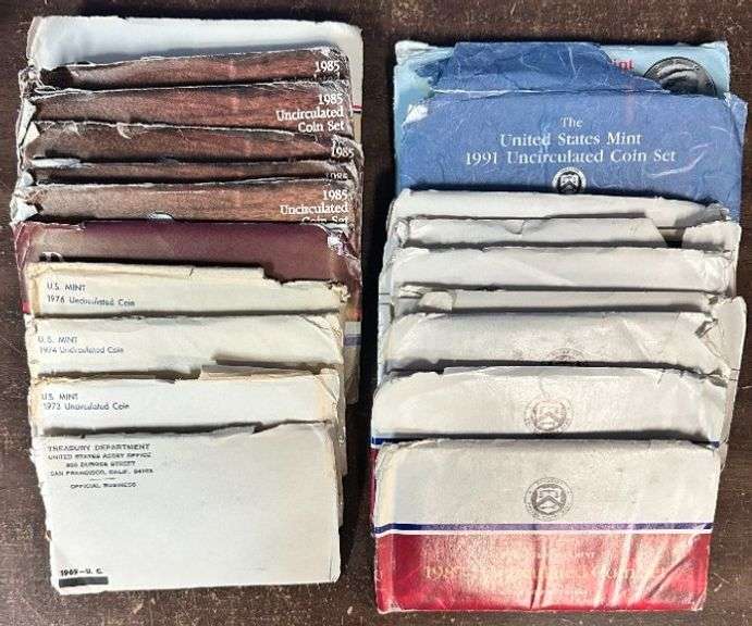 Large lot of 20 Assorted US Mint Sets from 1969 to 1994. Rough envelopes