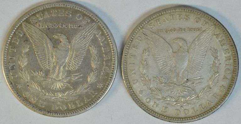 Upper end 1883-S and 1889-S Morgan Silver Dollars