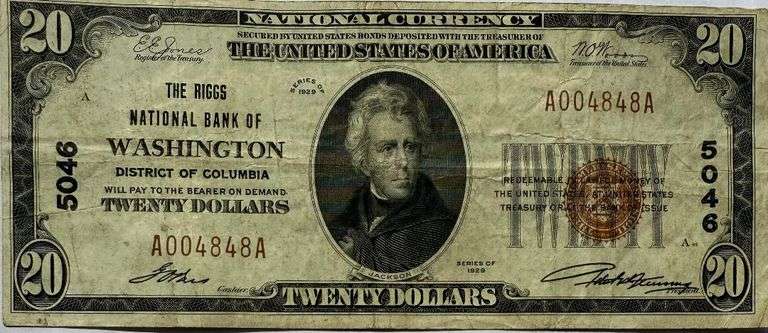 $ 20 Repeater Riggs Natl Bank Washington DC National