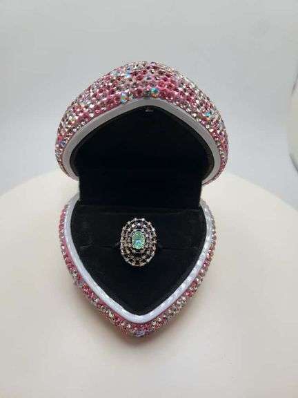 Victorian natural emeralds and diamond accent ring