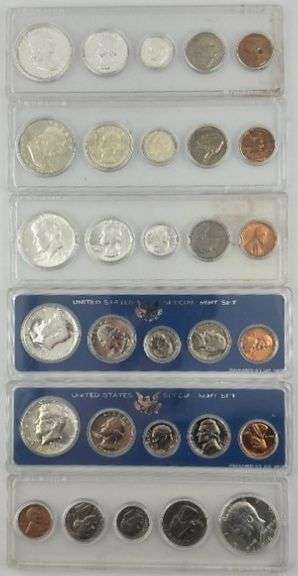 1961 - 1962 - 1964 - 2X 1966 - 1967 United State Mint Set, lot of 6