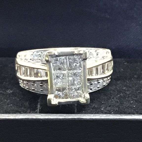 14K Yellow Gold Princess Cut Diamond Ring