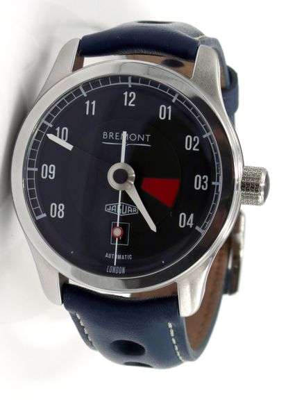 Bremont Jaguar MKlll Automatic 43mm Black Dial On Blue Leather Strap watch