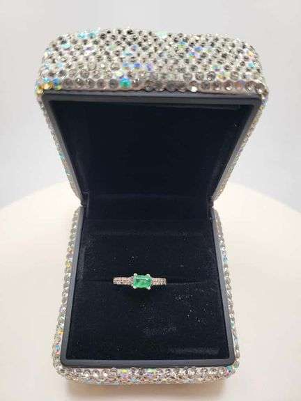 Victorian natural emeralds and diamond accent ring