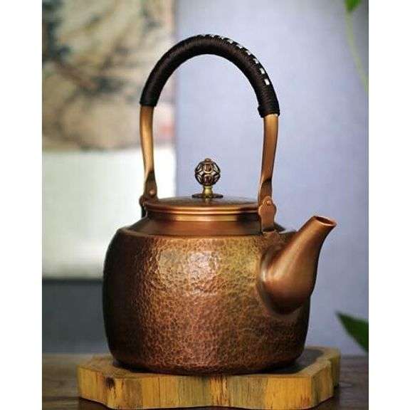 Large Hammered Copper Kettle