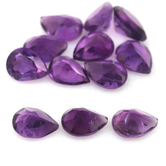 Stunning 12.58ct matched pear cut real Brazilian Amethyst set