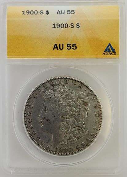 1900 S Morgan Silver Dollar, ANACS AU55