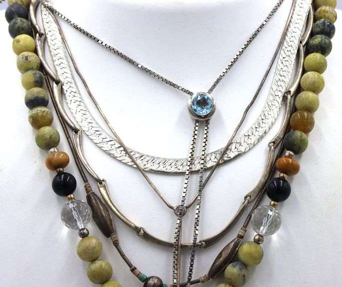 Group lot of 8 Vintage 925 sterling silver necklaces