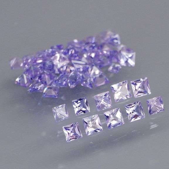 Glittering! Princess cut! 2.36ct UNTREATED Tanzanite set!!