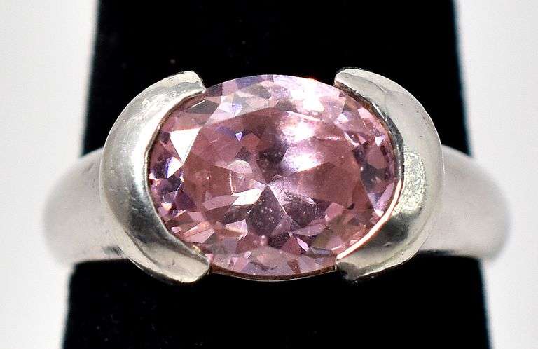 Pink Topaz Gemstone Ring in Sterling Silver