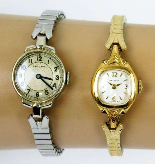 Vintage Ladies Hamilton & Benrus Wrist Watches - Runs
