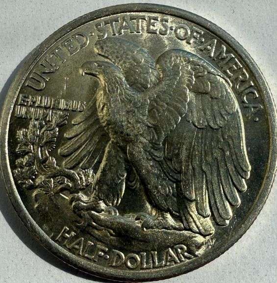 1934 Frosty White Unc Walking Liberty Half