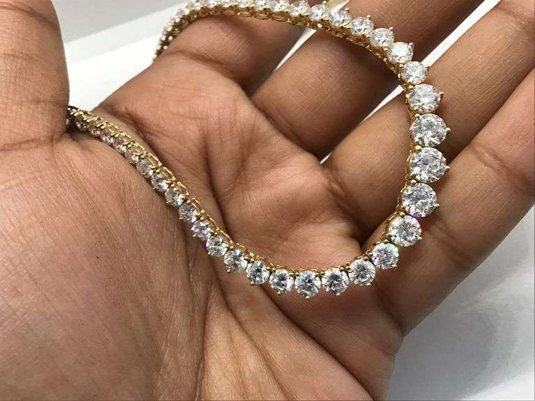14K Yellow Gold Lab Diamond Riviera Necklace