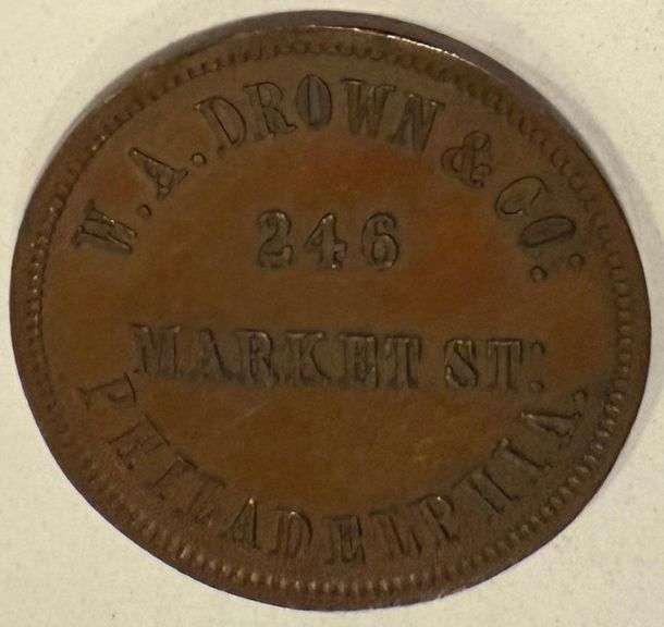 Ca 1857 WA Drown Umbrella & Parasol Token