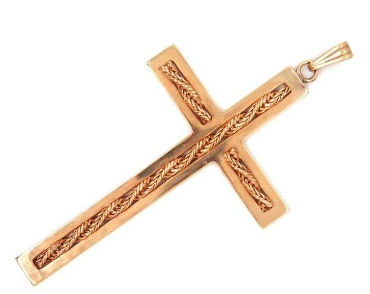 Large gold plated cross pendant