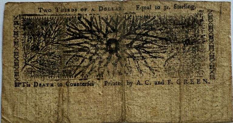 Maryland April 1774 2/3 Dollar Note