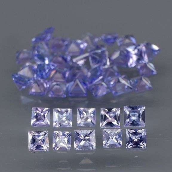 Glittering! Princess cut! 3.50ct UNTREATED Tanzanite set!!