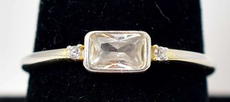 CZ Gemstone Ring in Sterling Silver