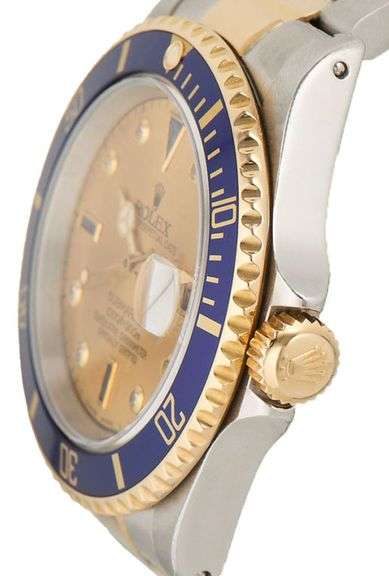 Rolex Submariner 16613, 40mm, Aftermarket Serti Dial, Two Tone Men’s Watch