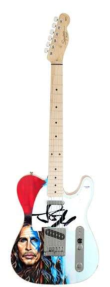 Aerosmith Steven Tyler Signed "Warrior of Sound" 1/1 Fender Tele Graphics Guitar ACOA
