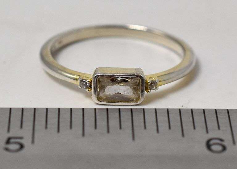 CZ Gemstone Ring in Sterling Silver