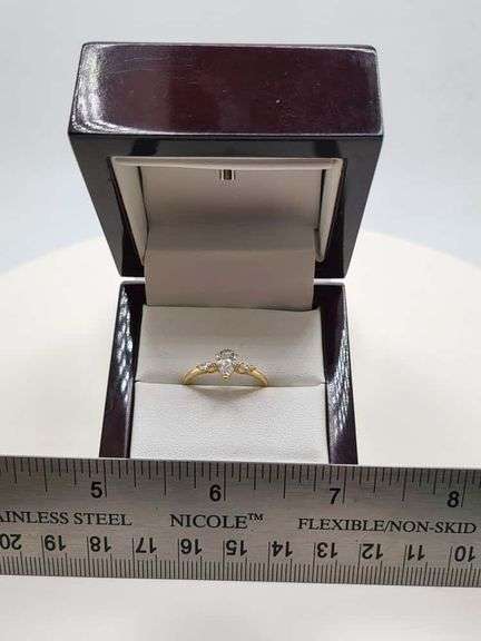 14K gold with 1.5 ctw D, VVS1 lab grown diamond ring
