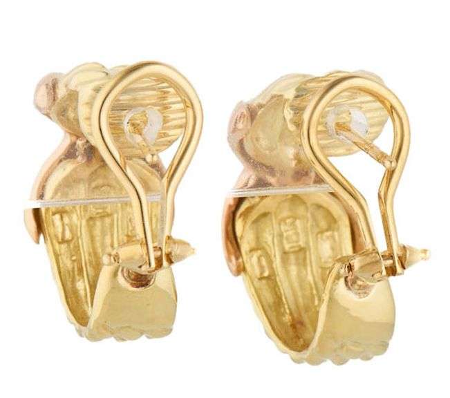 Vintage David Yurman Cable X Two Tone Hoop Earrings in 18K
