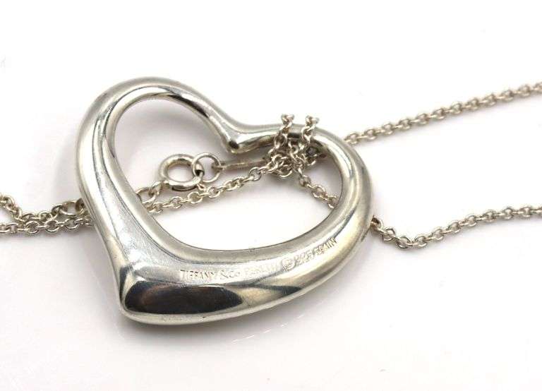 Tiffany & Co Elsa Peretti open heart pendant on chain