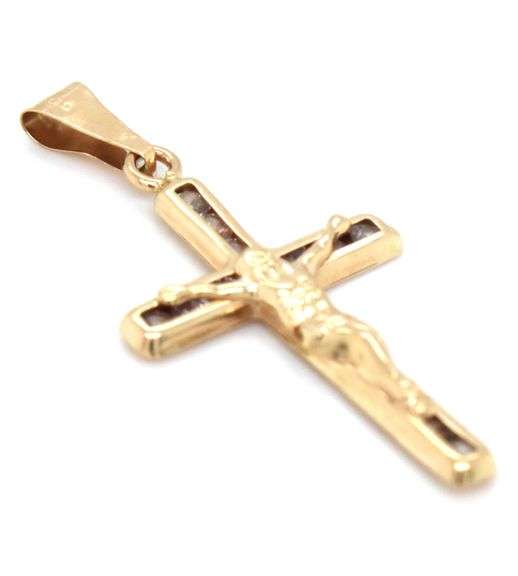 14kt Yellow gold Cubic zirconia Crucifix pendant