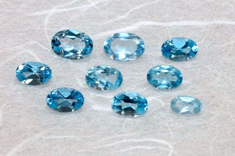 Sparkling Blue Topaz Lot of 9