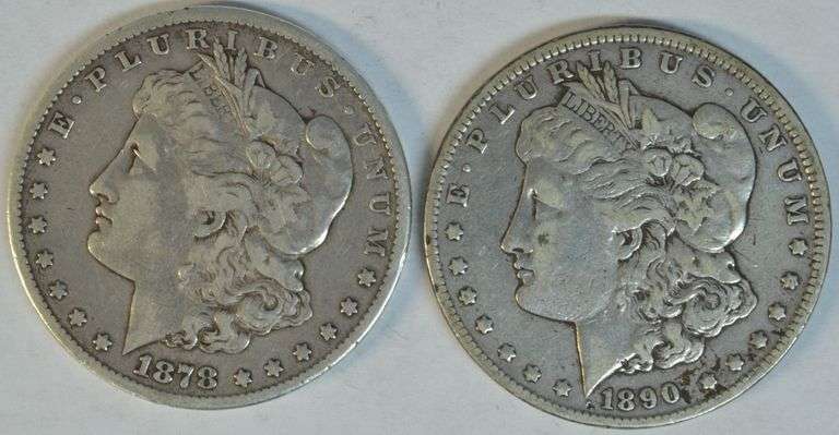 Scarce 1878-CC and 1890-CC Morgan Silver Dollars