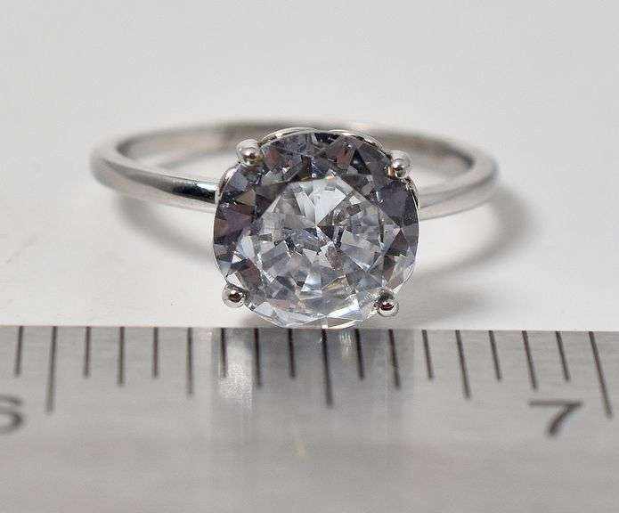 Cz Gemstone Ring in Sterling Silver