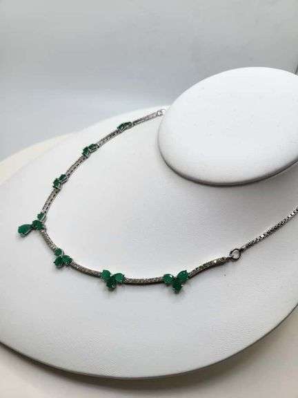 Very fine Columbian emeralds and diamond necklace