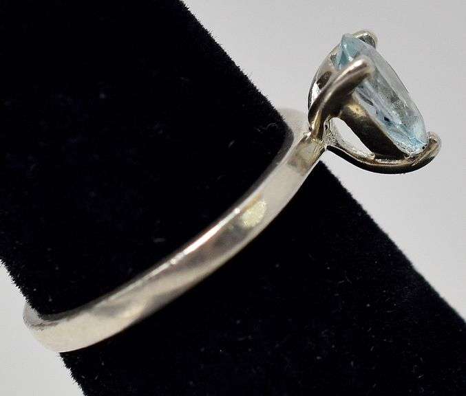Blue Topaz Gemstone Ring in Sterling Silver