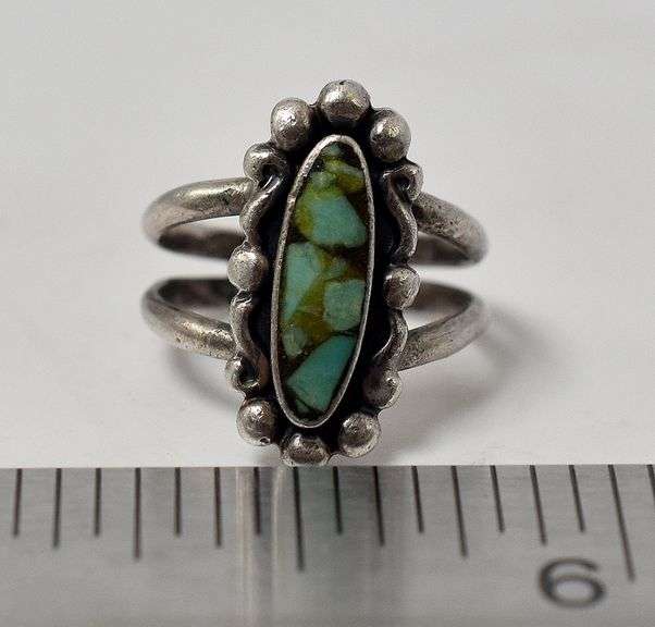 Turquoise Gemstone Ring in Sterling Silver SIZE 2