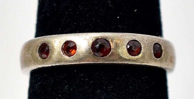 Red Garnet Gemstone Ring in Sterling Silver