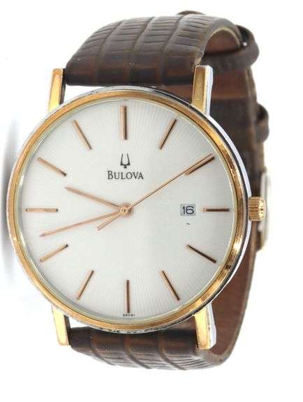 Bulova classic white dial quartz watch