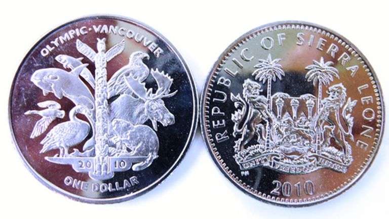2 Sierra Leone 1 Dollar Coins