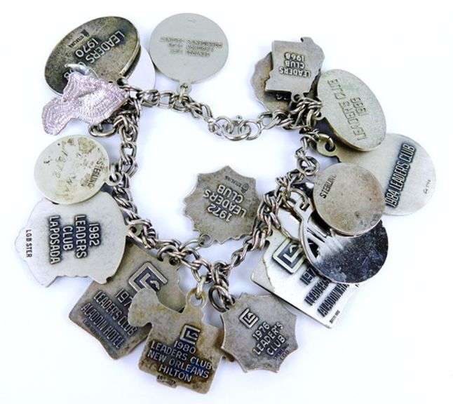 Vintage Sterling Silver Loaded Travel Charm Bracelet