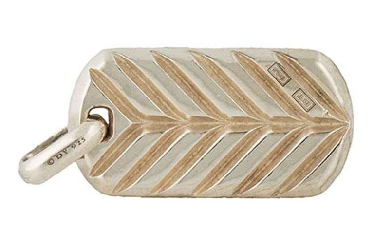 David Yurman 3.25ctw Pave Diamond Chevron Tag Pendant in Sterling