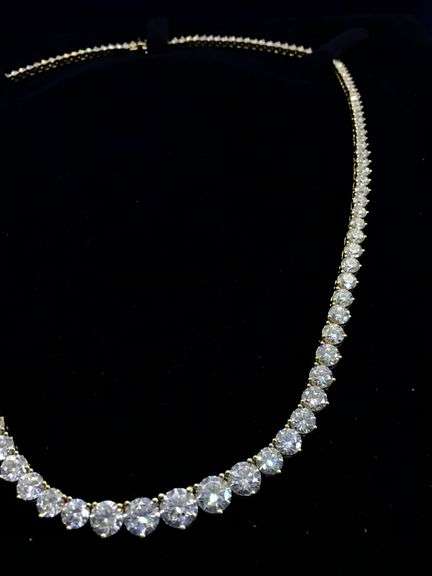 14K Yellow Gold Lab Diamond Riviera Necklace