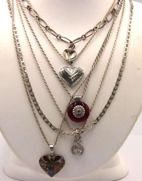 Vintage 925 sterling silver lot of 6 necklaces