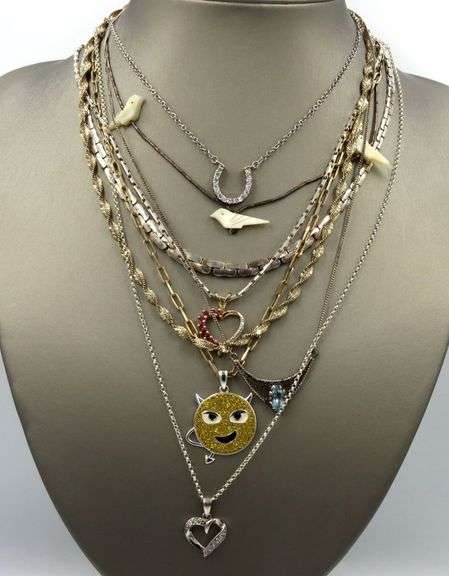 Vintage 925 sterling silver lot of 8 necklaces
