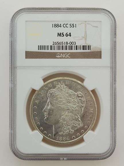 1884 CC Morgan Silver Dollar, NGC MS64
