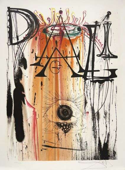 Rare Salvador Dali Hand-Signed Lithograph 'Hommage aux Petites Lits Blancs' for French Charity, 1971
