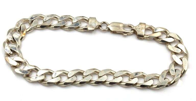 Group lot of 2 Italian vintage 925 sterling silver bracelets