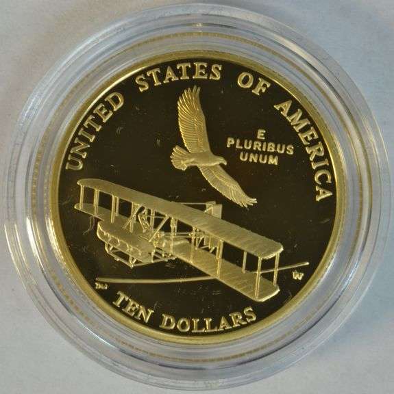 Superb Gem Cameo Proof 2003-W $10 Gold First Flight Commem. Box and COA